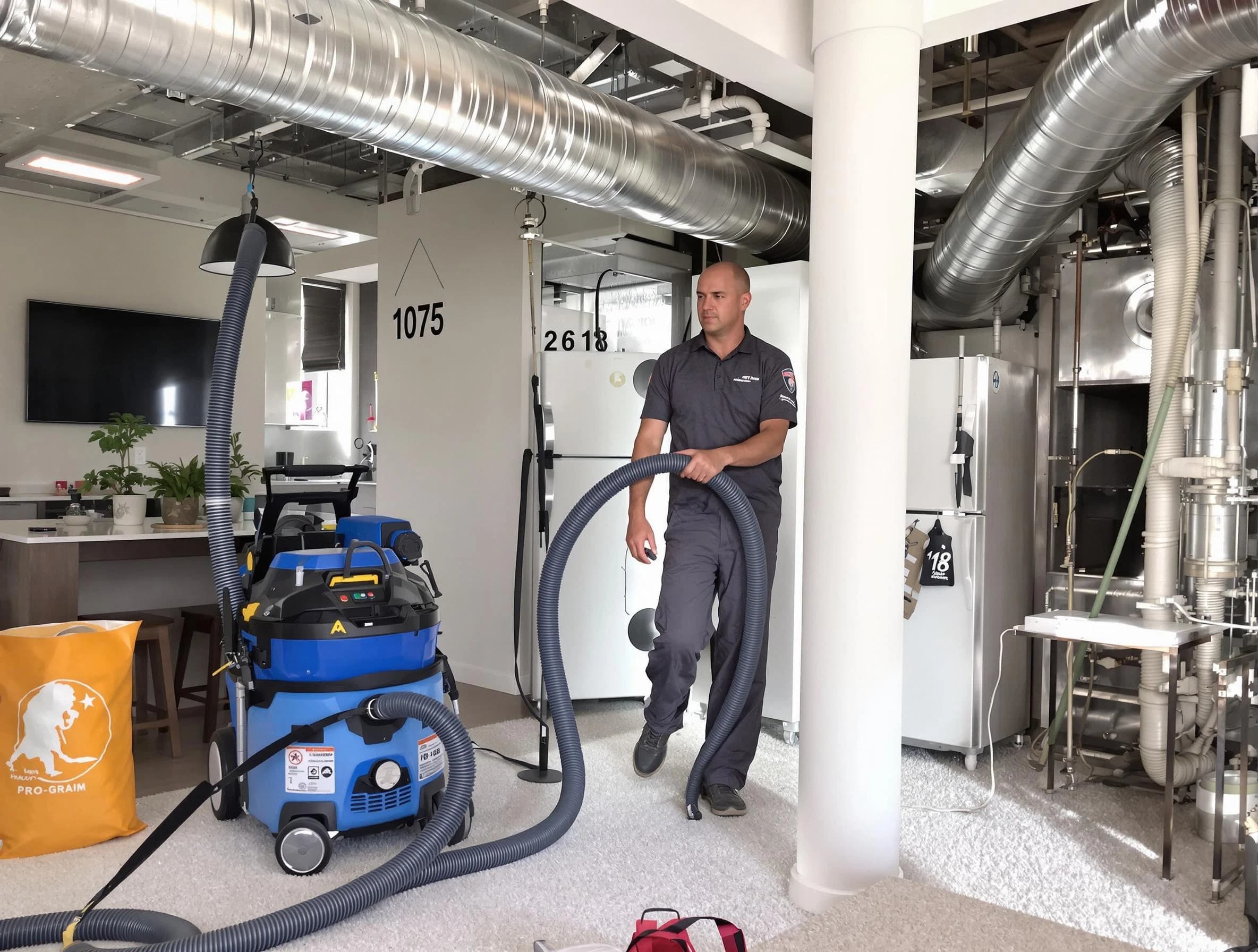 El Monte Air Duct Cleaning expert performing detailed indoor duct cleaning for improved air quality in El Monte