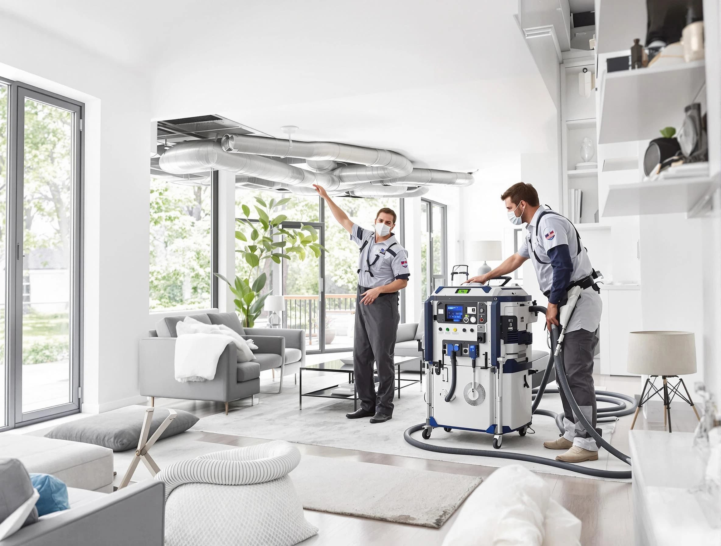 El Monte Air Duct Cleaning professional conducting pure air duct cleaning with state-of-the-art equipment in El Monte