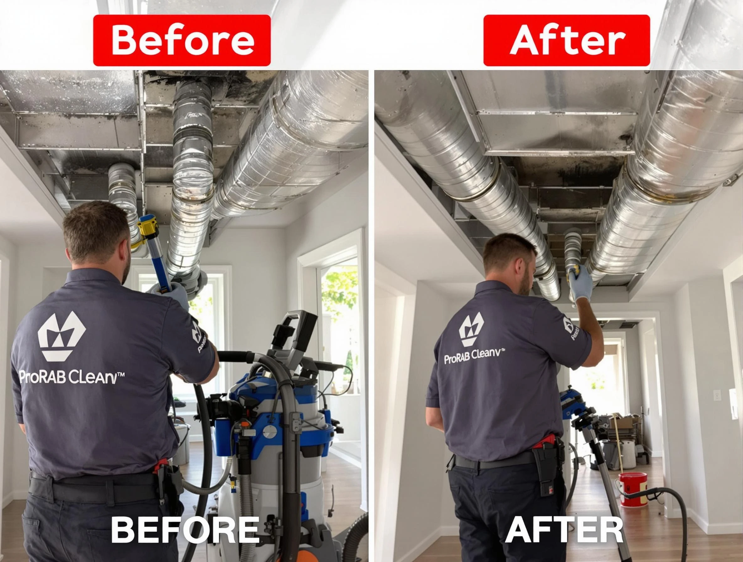 El Monte Air Duct Cleaning expert performing thorough residential duct cleaning in a El Monte home